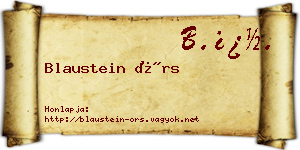 Blaustein Örs névjegykártya