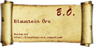 Blaustein Örs névjegykártya